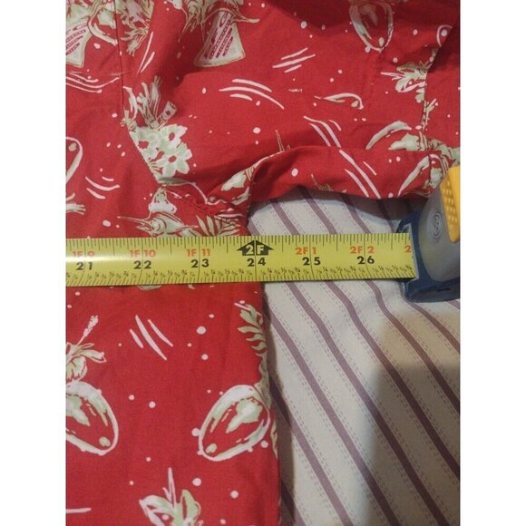 COLUMBIA PFG Red Christmas Light Print Short Sleeve Button Down Shirt Large L - Picture 11 of 12